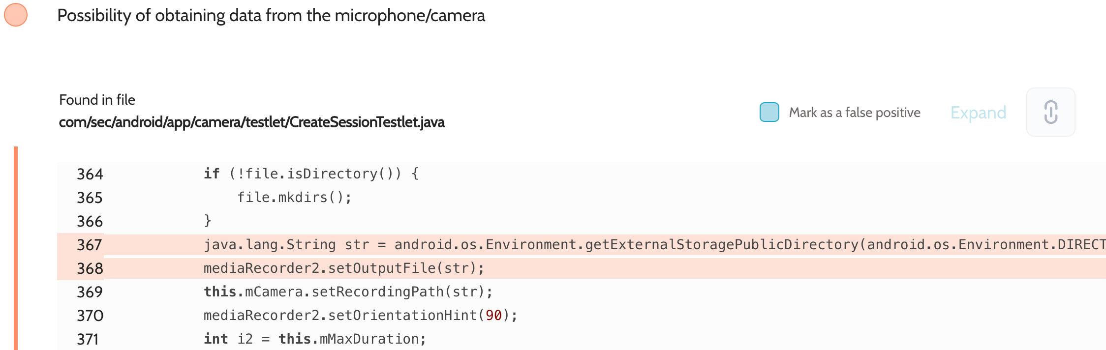 FactoryCamera scan report