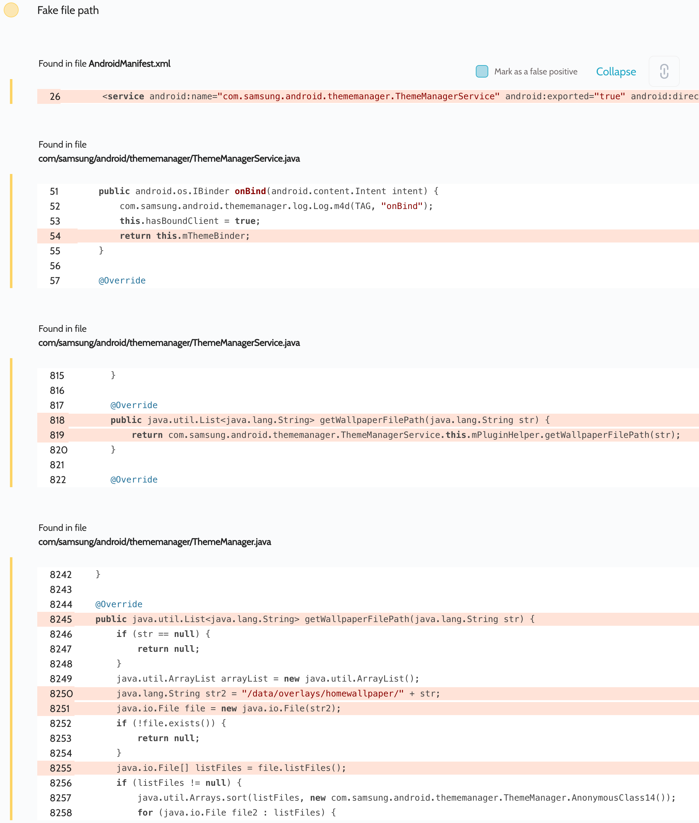 Galaxy Themes service listing report